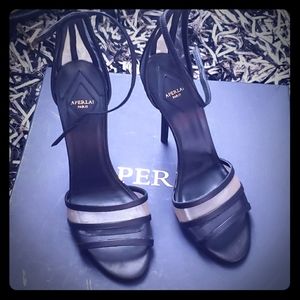 APERLAI Sarah Leather trim sandals